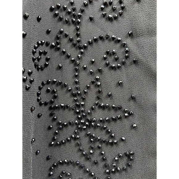 CATHERINE'S Sheer Beaded Cocktail Glamour Elegant Black Kimono Jacket Sz 32W - Picture 6 of 7